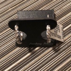 Brand New Bridge Diamond Hoop Earrings